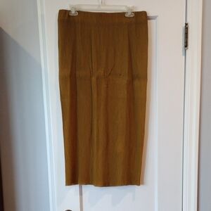COS Cupro Silk Midi Pencil Skirt Brown Copper Luster Minimalist Size 10